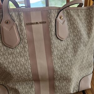 Michael Kors Cream and Pink Tote